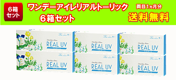 ワンデーアイレリアルUVトーリック送料無料6箱セット