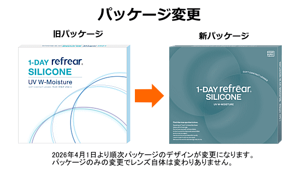 ワンデーリフレアシリコーンのパッケージ変更