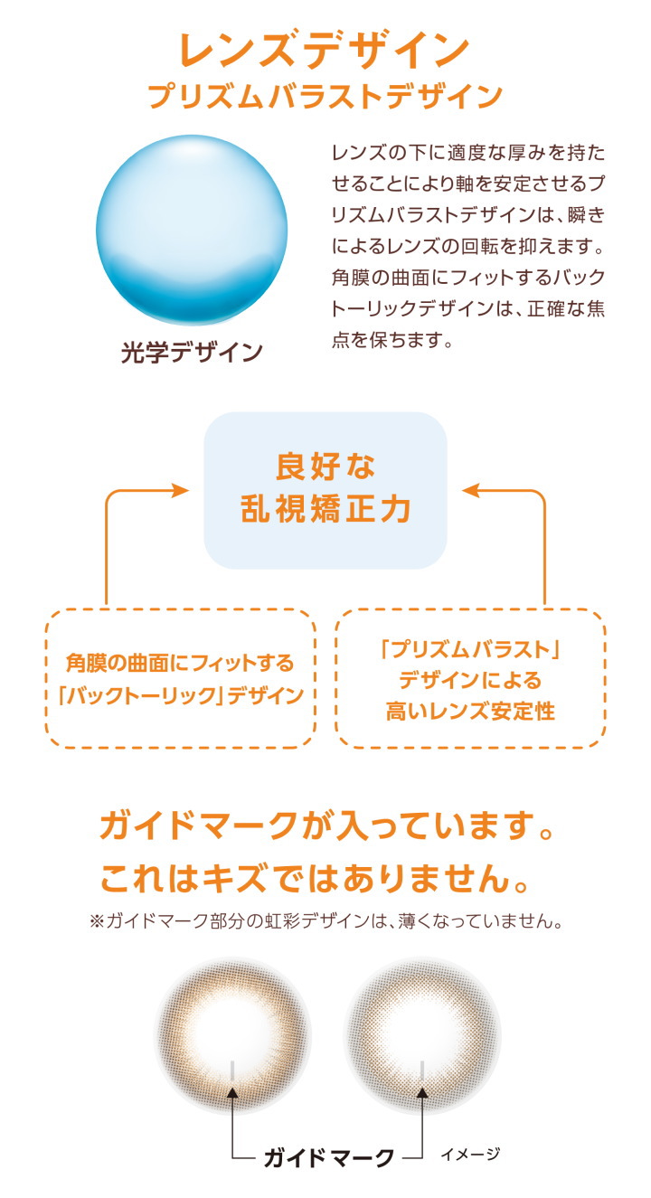 乱視用ベルミートーリックの乱視矯正デザイン