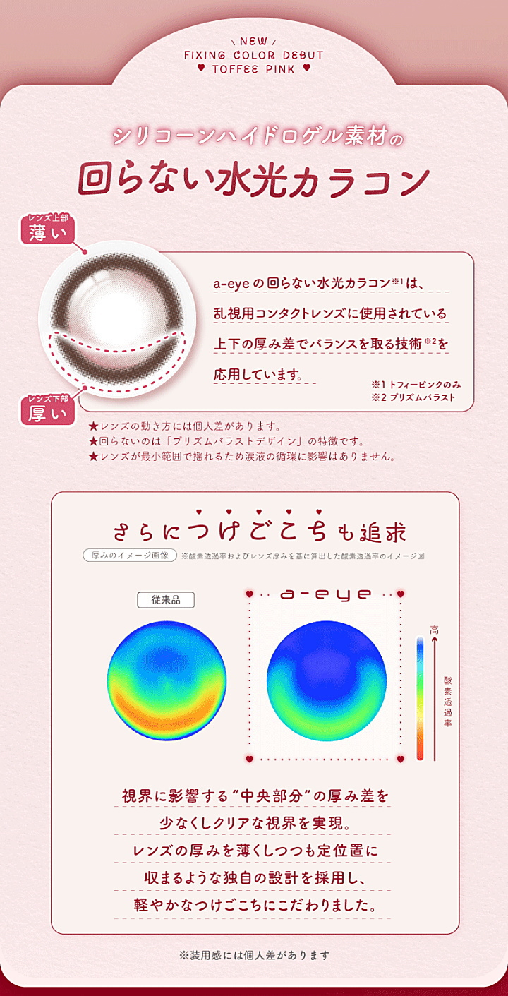 回らない水光カラコン